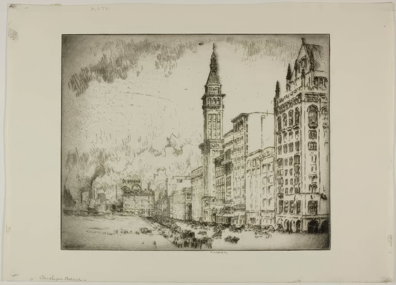 Chicago - Avenida Michigan de Bror Julius Olsson Nordfeldt