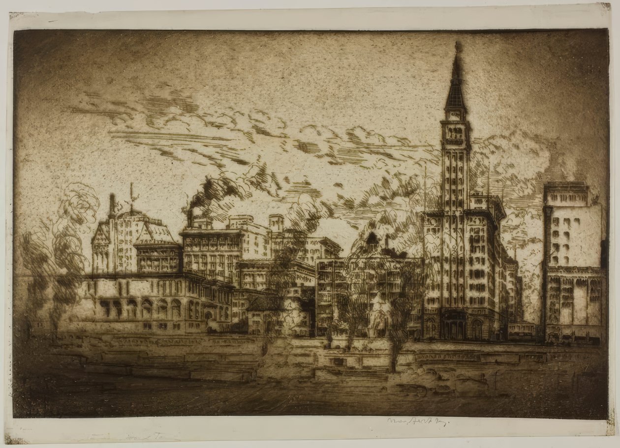 Chicago - A Torre Montgomery Ward de Bror Julius Olsson Nordfeldt