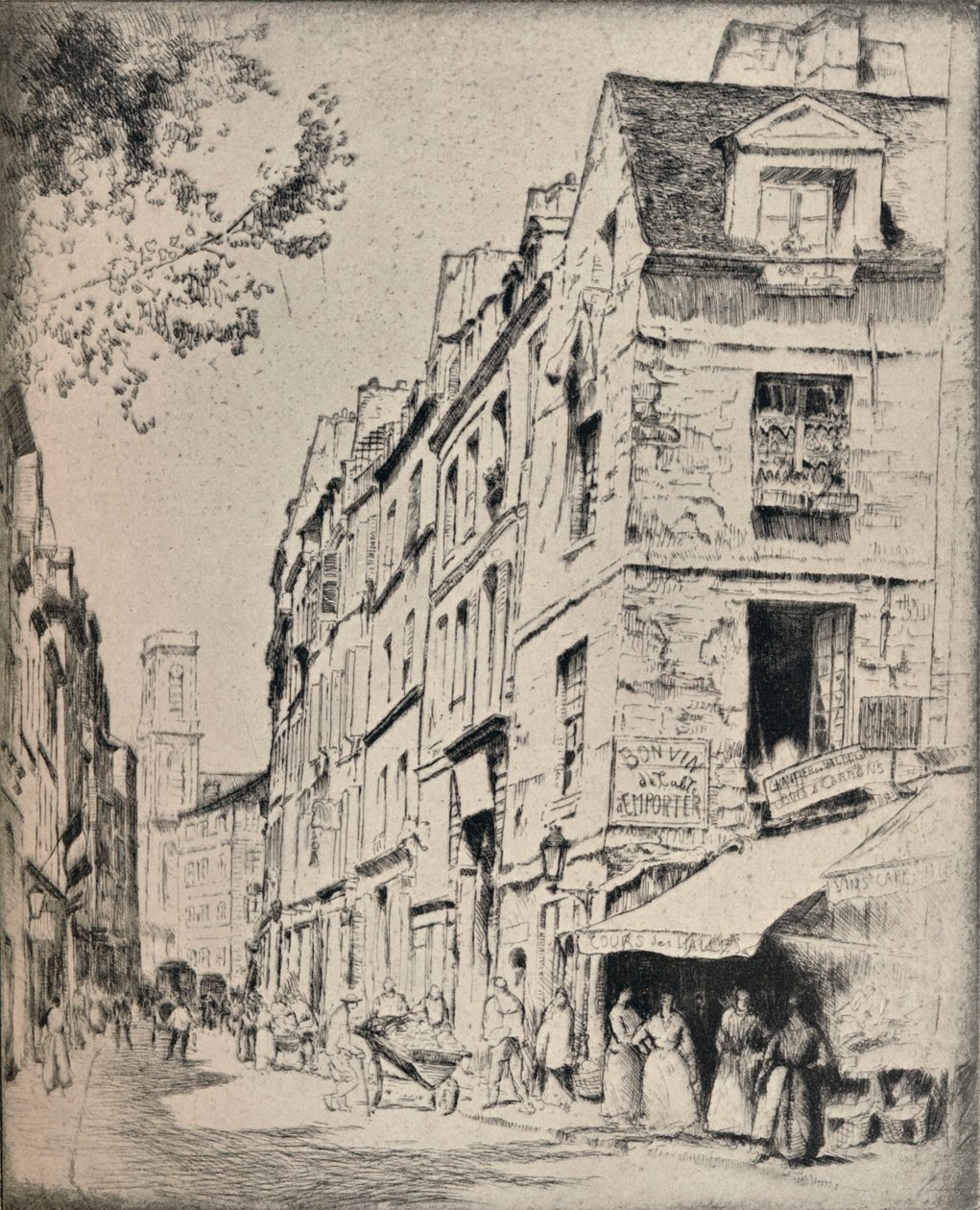 Cour des Halles, Rue St Jacques, 1915 de Bror Julius Olsson Nordfeldt