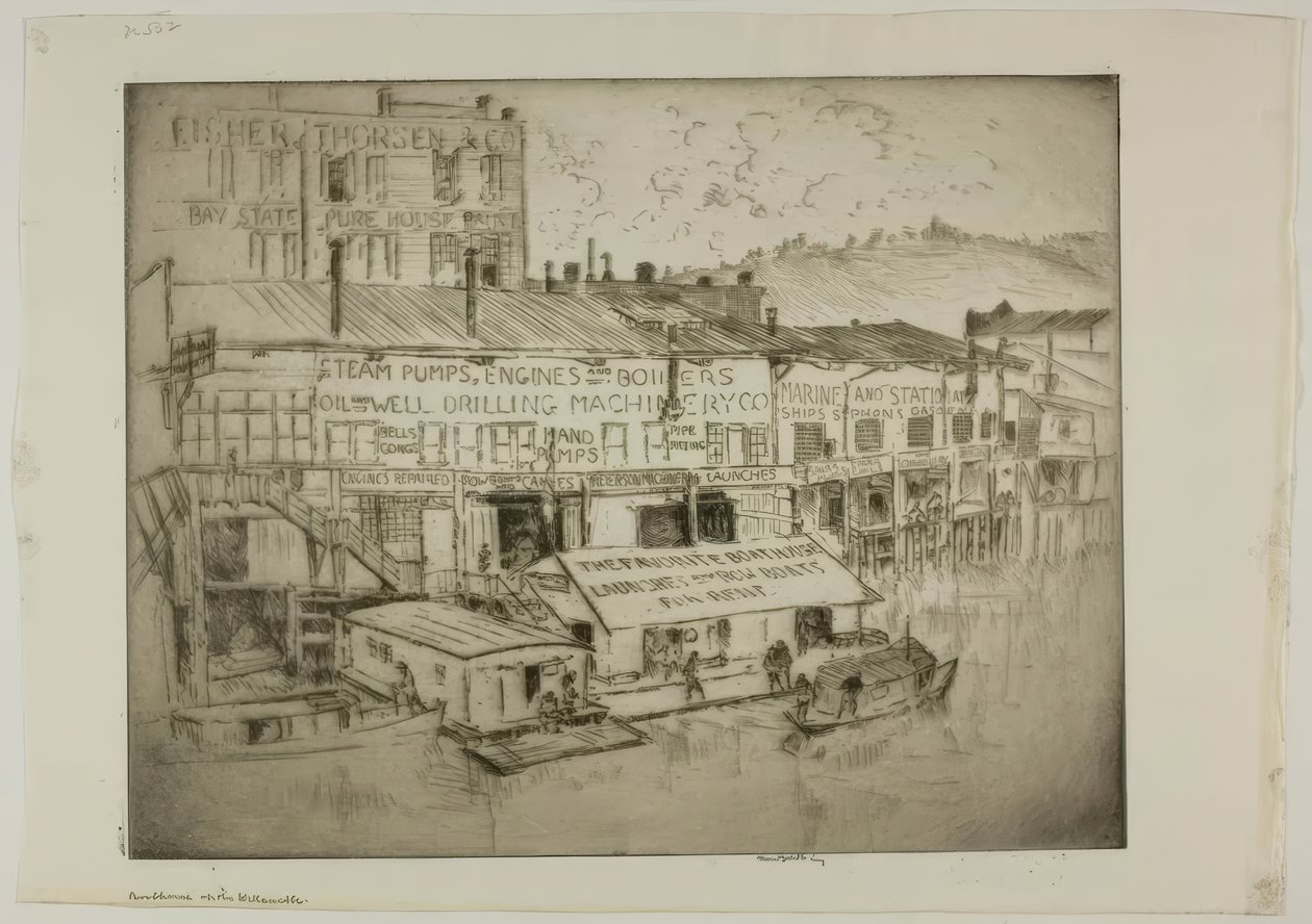 A Casa dos Barcos no Willamette de Bror Julius Olsson Nordfeldt