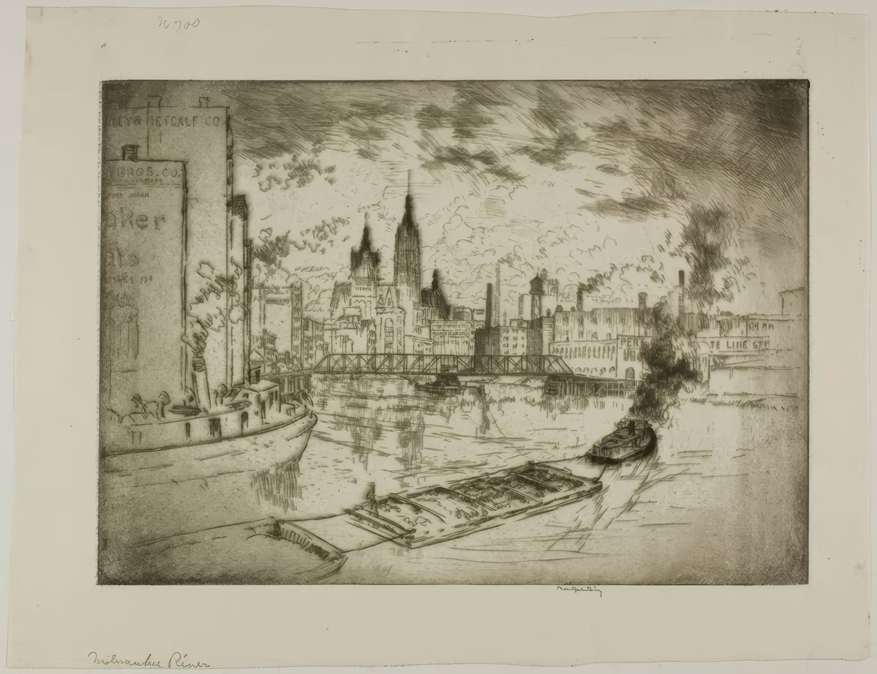 O rio Milwaukee de Bror Julius Olsson Nordfeldt