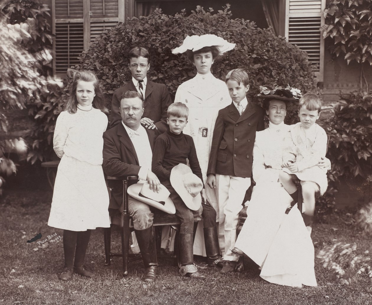 O Presidente Theodore Roosevelt, sua esposa Edith e família de Brothers Pach