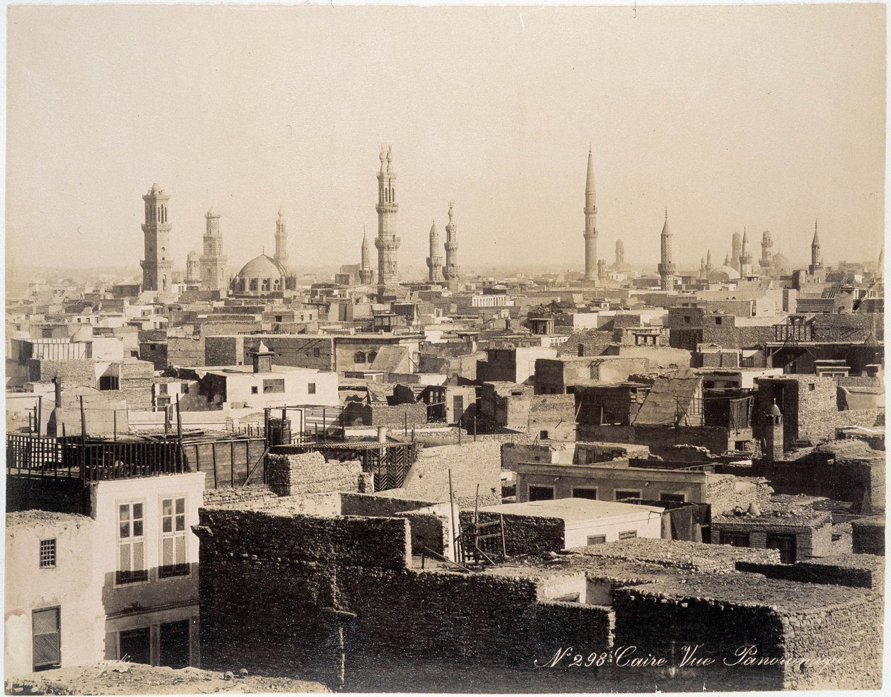 Vista dos telhados do Cairo - fotografia dos Irmãos Zangali, final do século XIX de Brothers Zangaki