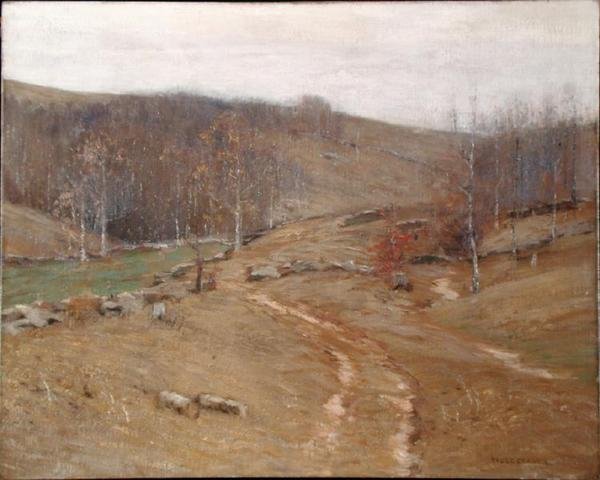 Novembro Hillsides (óleo sobre tela) de Bruce Crane