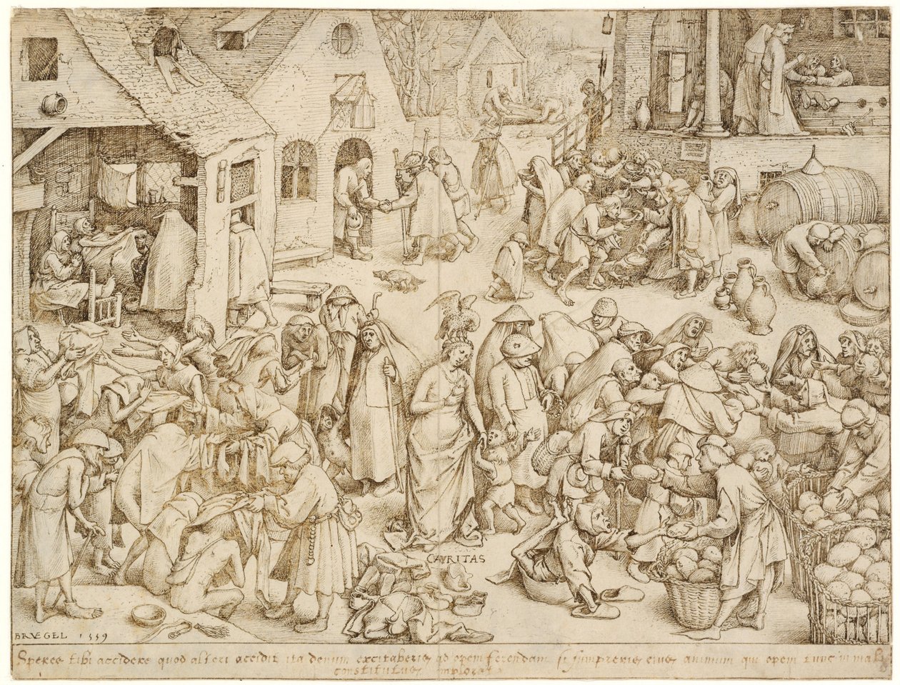 Caridade Caritas, 1559 de Bruegel