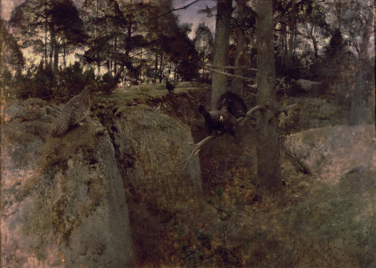 O acasalamento dos tetrazes, 1888 de Bruno Andreas Liljefors