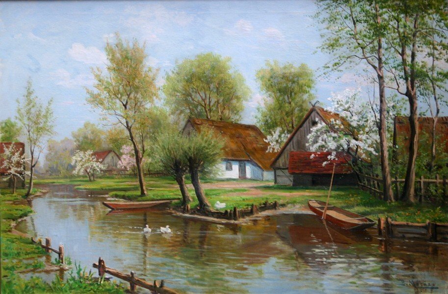 Canal no Spreewald na primavera de Bruno Moras