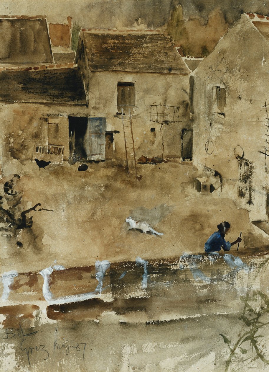 Um pátio em Grez-sur-Loing de Bruno Andreas Liljefors