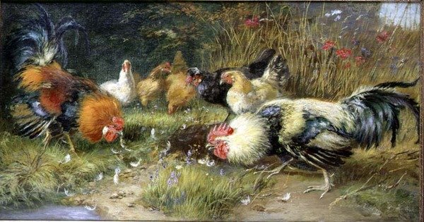 Aves em uma paisagem de Bruno Andreas Liljefors