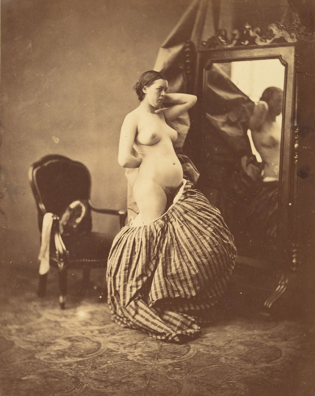 [Nu diante de um espelho], c. 1857. de Bruno Braquehais