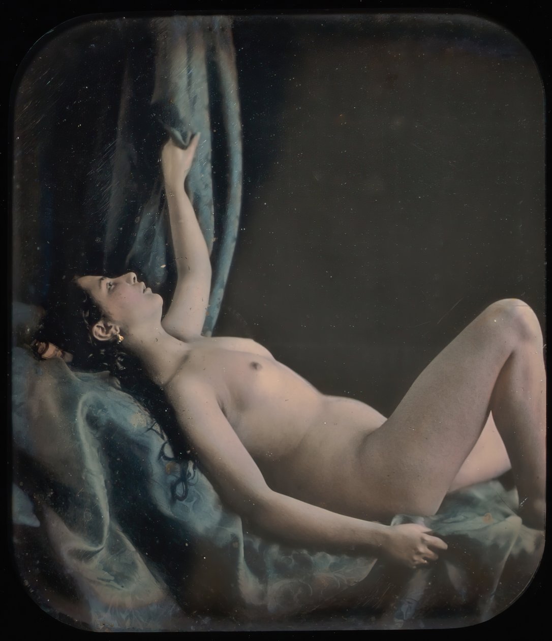 [Nu feminino reclinado posado como Danae], década de 1850. de Bruno Braquehais