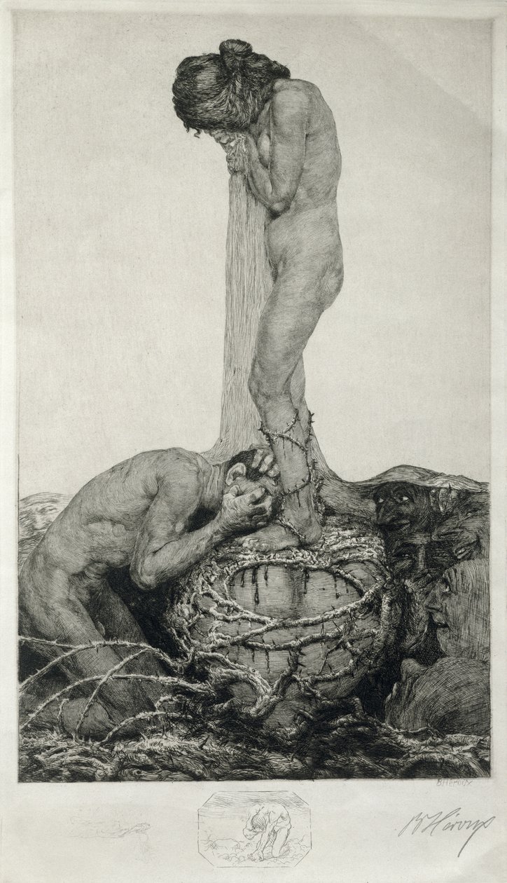 Grief, 1916 (prova de Remarque gravura no papel) de Bruno Heroux