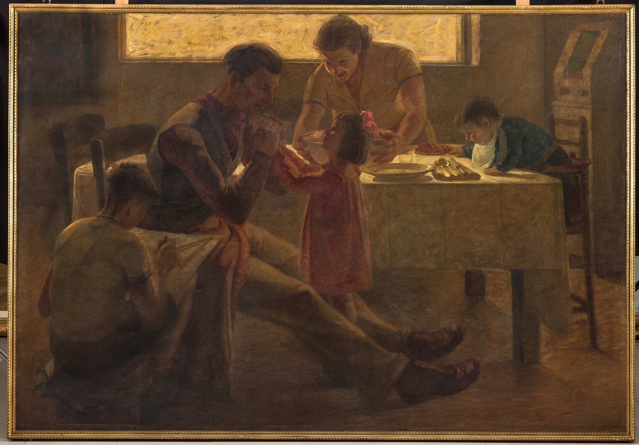 Cena familiar (óleo sobre tela) de Bruno Semprebon