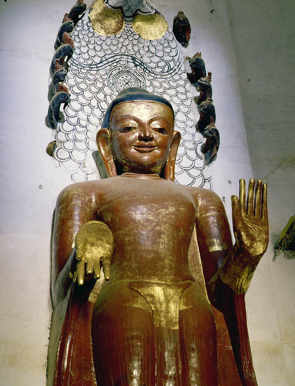 Estátua, de, um, ficar, buddha de Burmese School