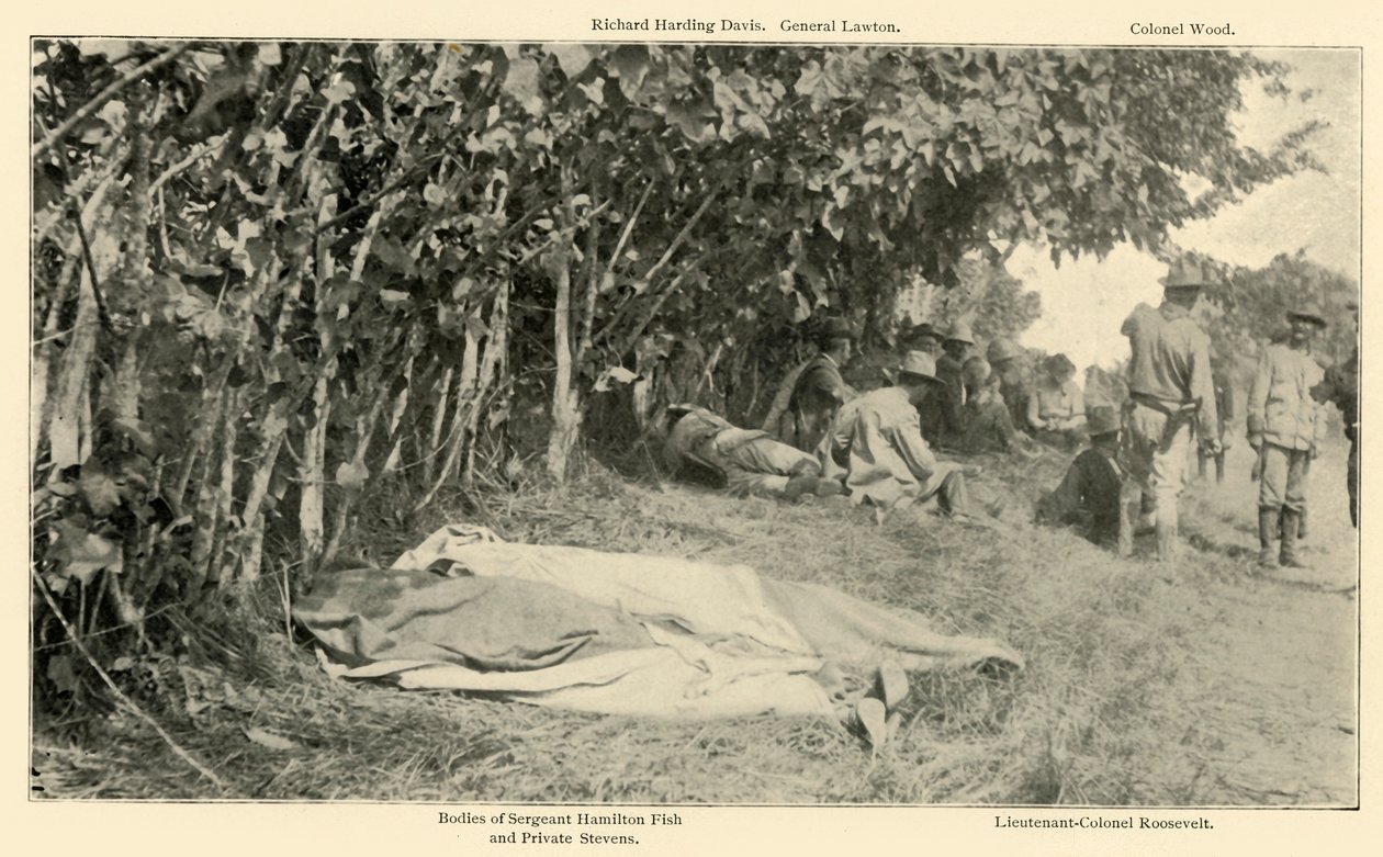 Cena após a batalha de cavaleiros violentos, 24 de junho, guerra hispano-americana, 1898, 1899. de Burr McIntosh