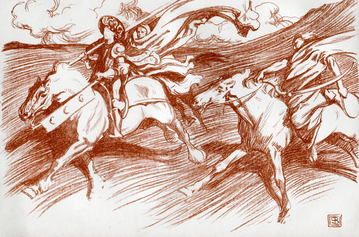 O Cavaleiro e seus Companheiros, 1898. de Byam Shaw