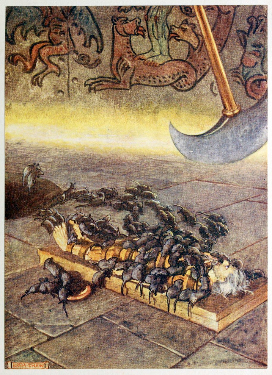 Eles invadiram-me em montões sempre a acumular, de Selected Tales of Mystery, pub. 1909. de Byam Shaw