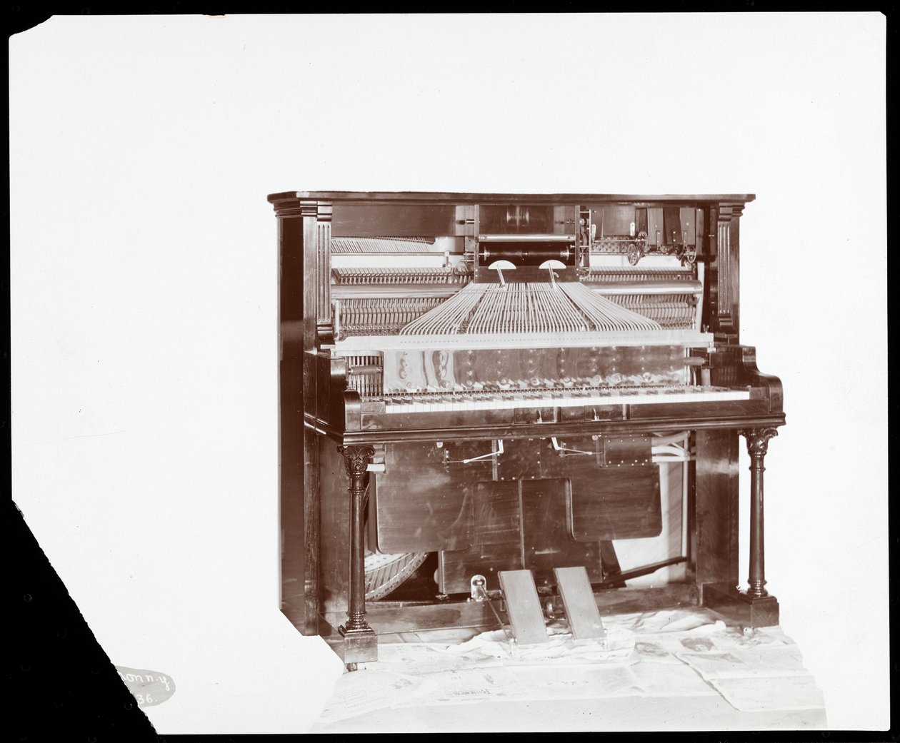 Um piano do jogador por Ricca und Son Piano Co., 1907 (impressão em gelatina prateada) de Byron Company