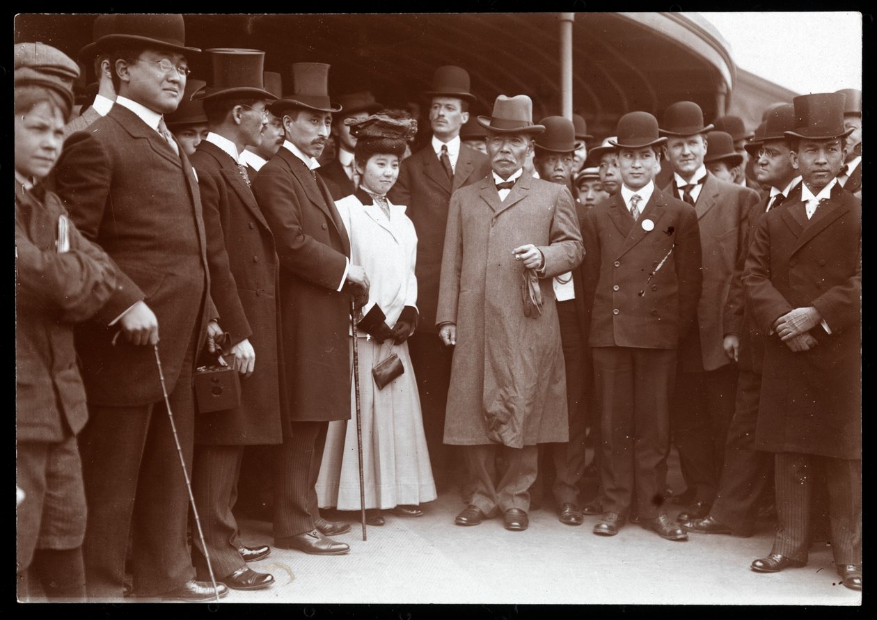 Conde Tamemoto Tamesada Kuroki em sua chegada em Nova York, c.1900 (impressão de gelatina de prata) de Byron Company