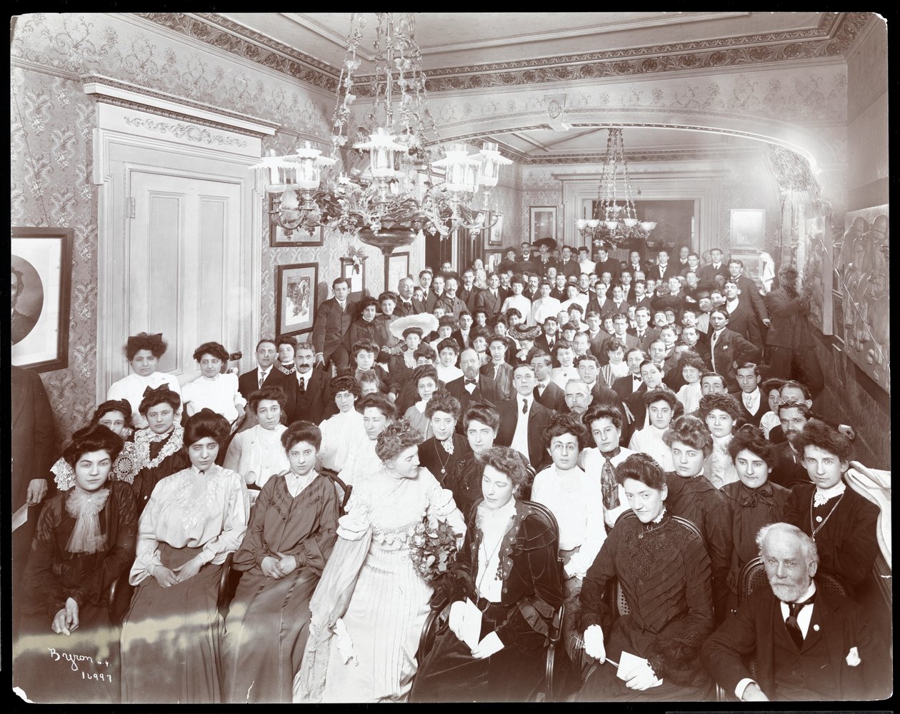 Vista, de, um, torcida, em, um, sala, em, a, pessoas, instituto, nova iorque, 1904, (silver, gelatin, print) de Byron Company