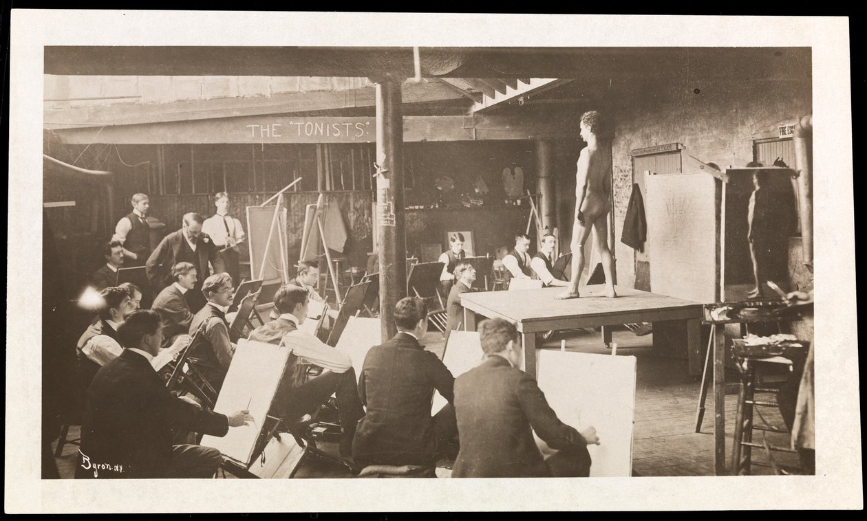 Aula de vida de William Chase, c.1898 (impressão em gelatina de prata) de Byron Company