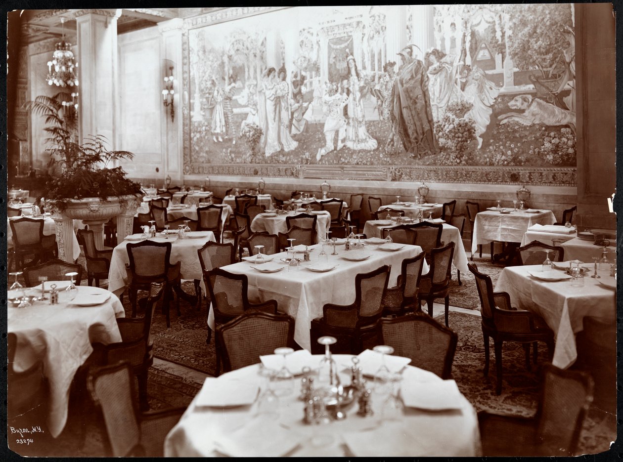 Sala de jantar no Hotel Knickerbocker, 1906 (impressão em gelatina prateada) de Byron Company