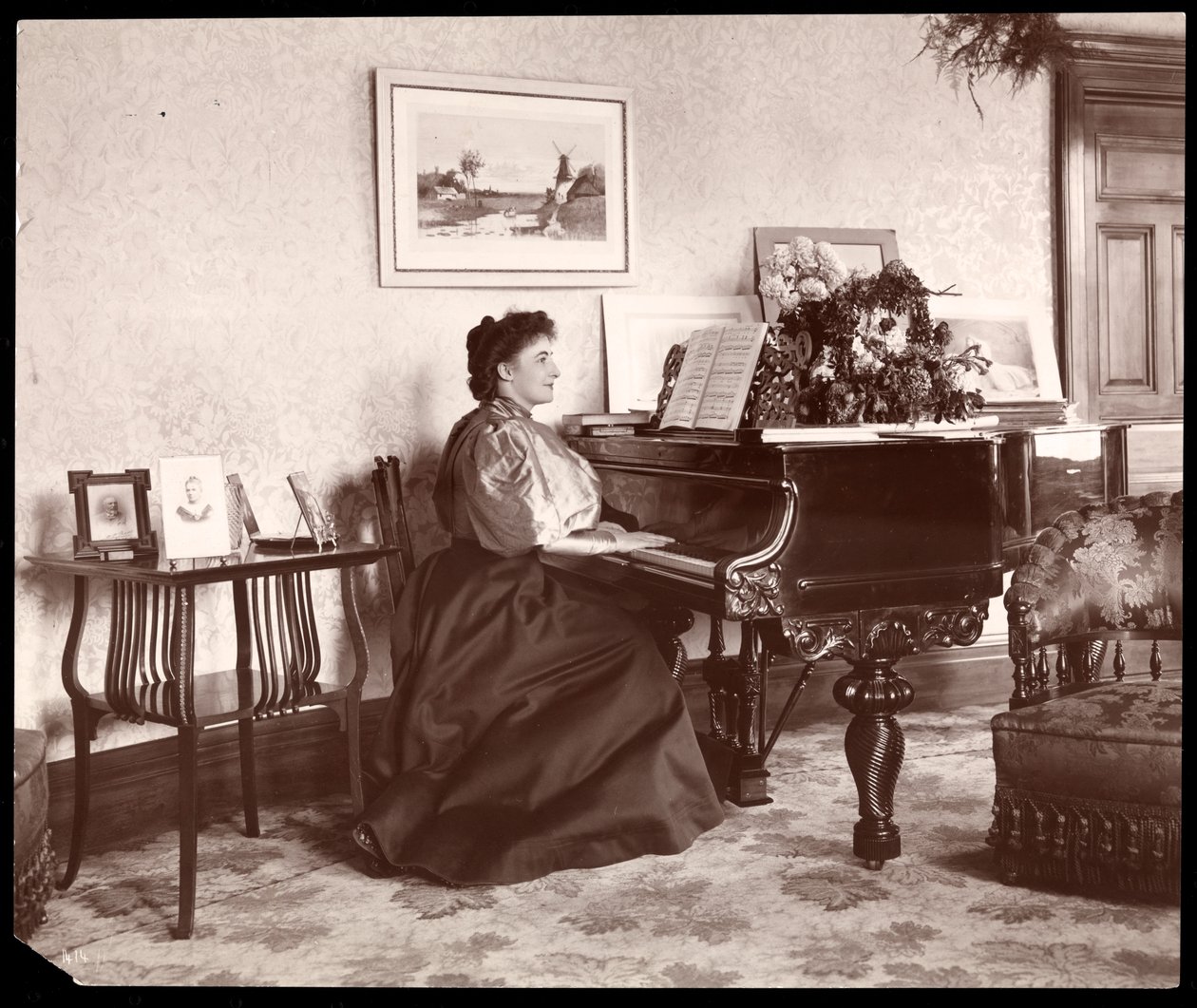 Madame Frances Saville at Home, 1895 (impressão em gelatina de prata) de Byron Company