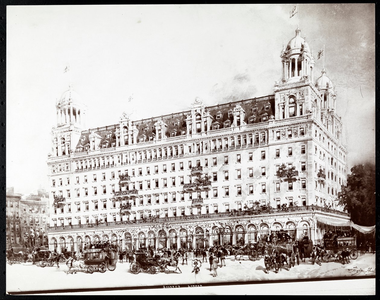 Fotografia de um desenho de Sherry&39;s Hotel, Londres, de Hughson Frederick Hawley (1850-1936), 1905 (impressão em gelatina de prata) de Byron Company