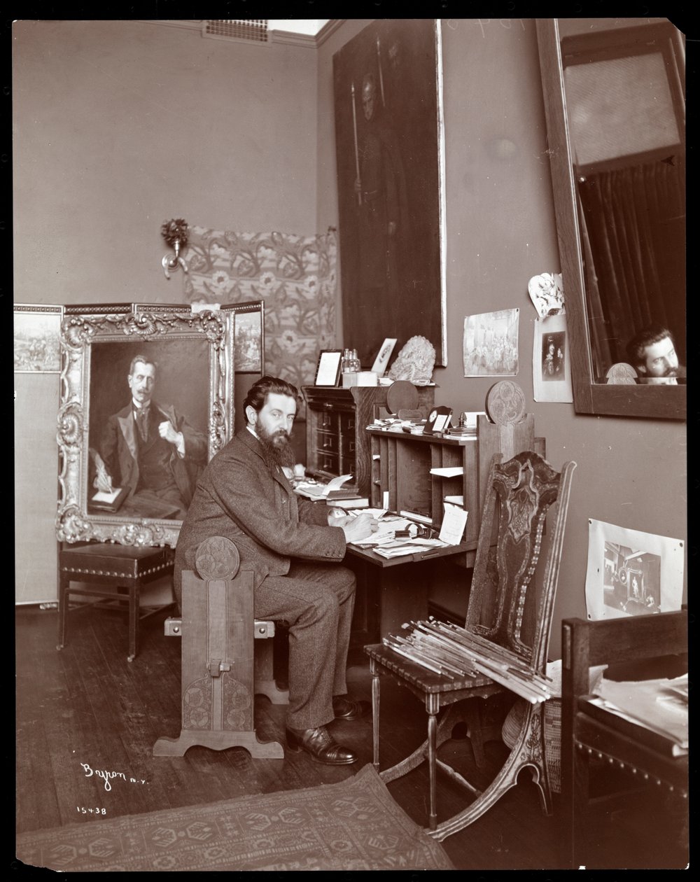 Retrato do pintor de retratos Richard Hall, 1903 (impressão em gelatina de prata) de Byron Company