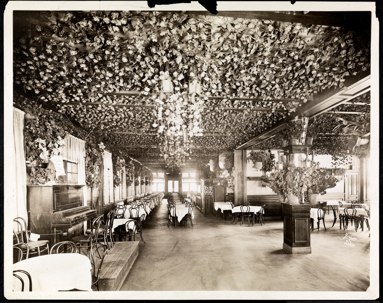 A sala de jantar do Hotel Dolphin, Nova York, 1915 (impressão em gelatina de prata) de Byron Company