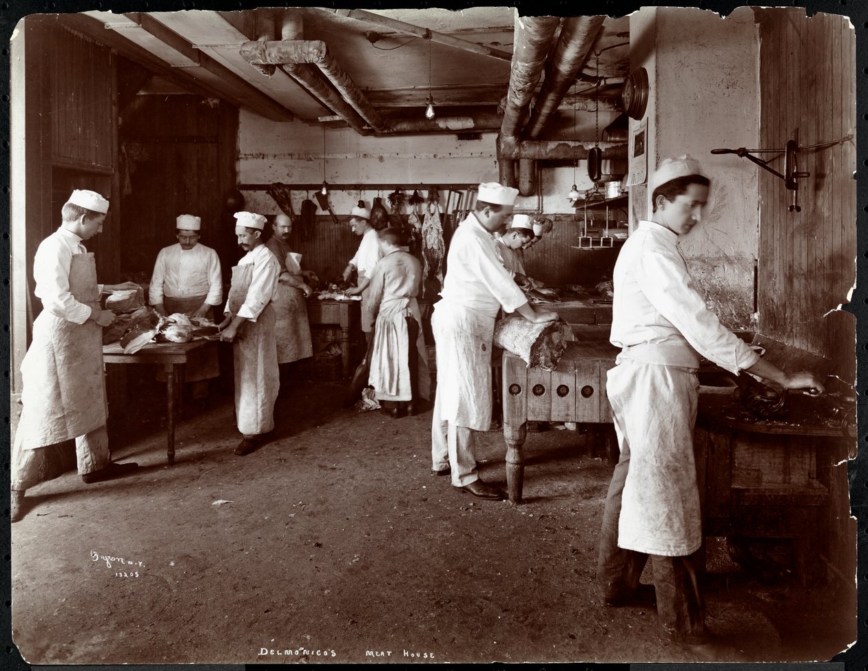 A casa de carne no Hotel Delmonico, 1902 (impressão de gelatina de prata) de Byron Company
