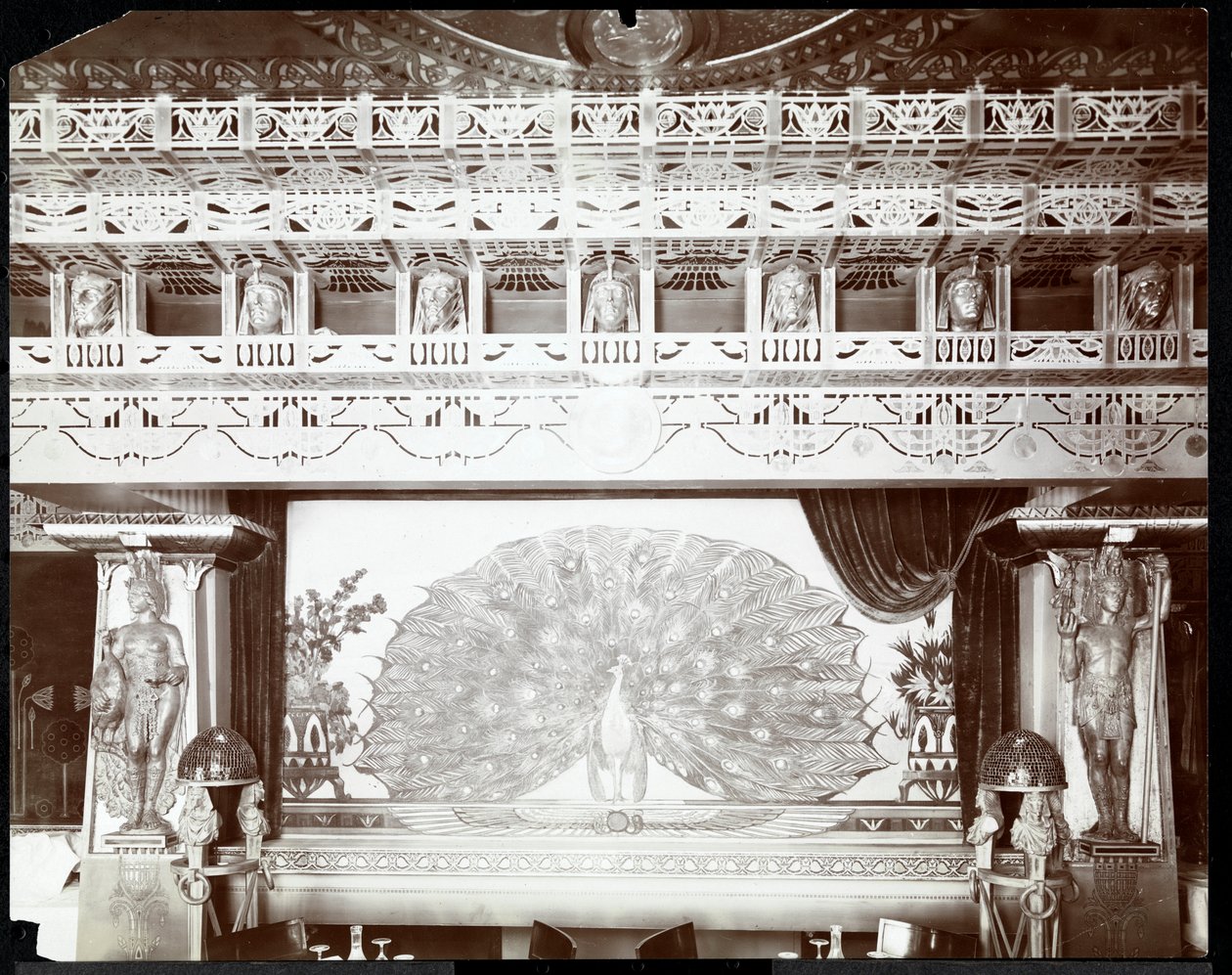 O restaurante do Murray&39;s Hotel, detalhe, c.1908 (impressão em gelatina prateada) de Byron Company