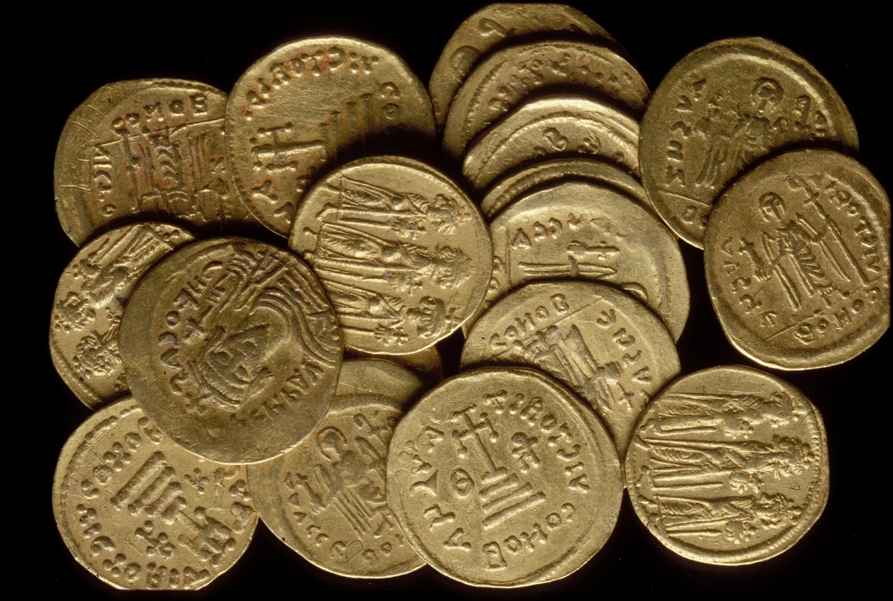 Um tesouro de moedas (ouro) de Byzantine