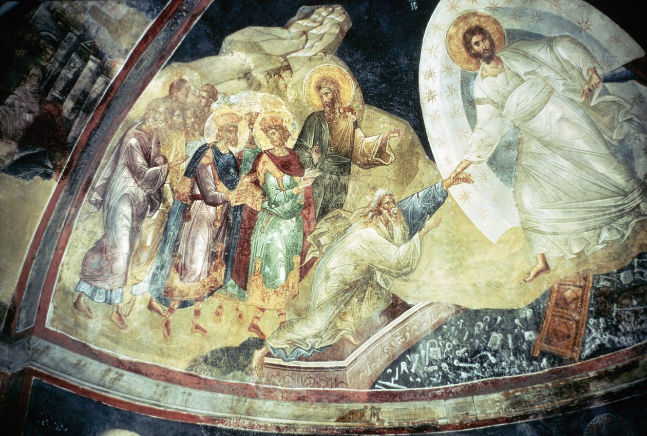Anastasis na abóbada de Parecclesian, 1310-20 de Byzantine