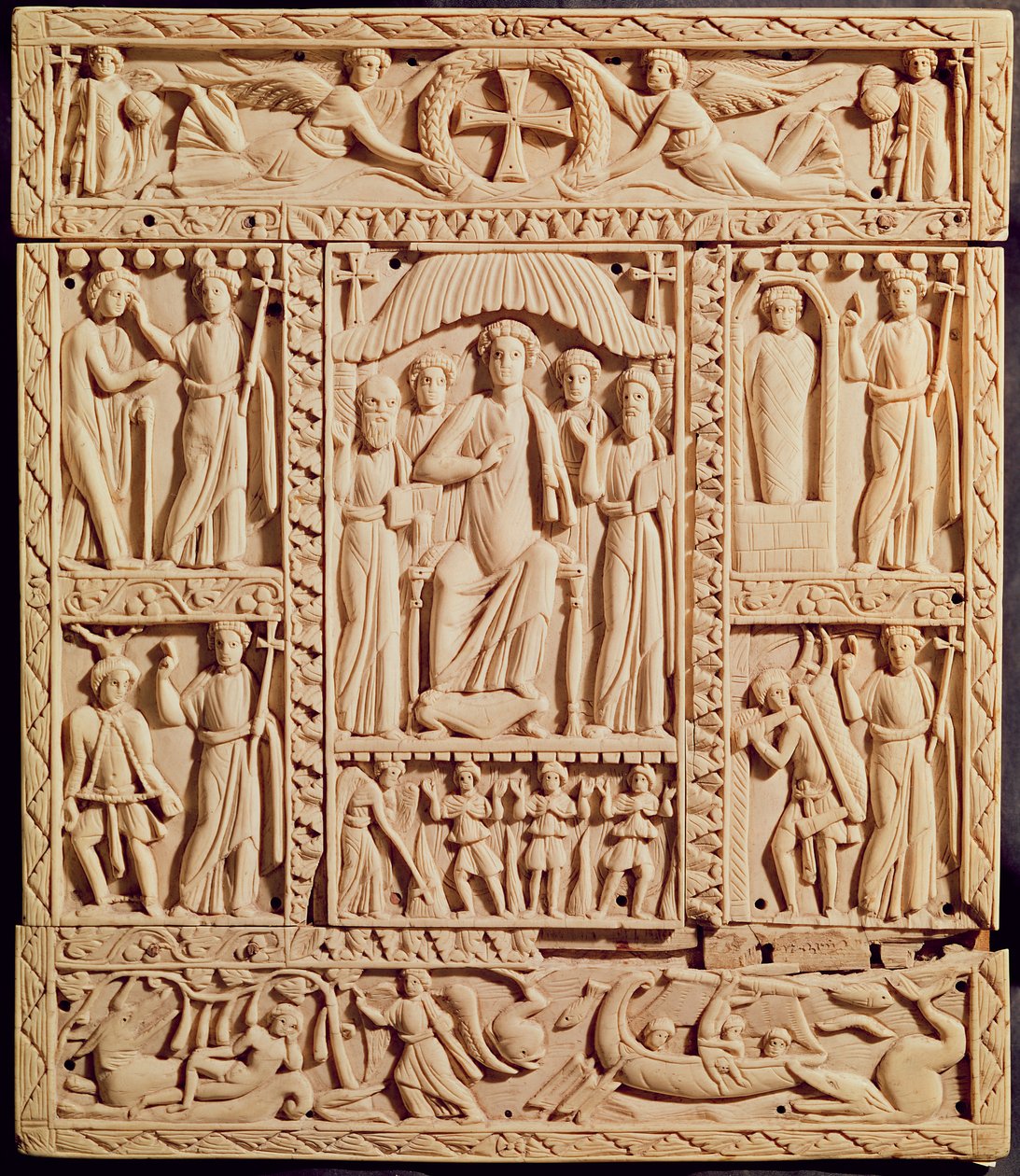 Cristo entronizado, de um evangelista de Byzantine