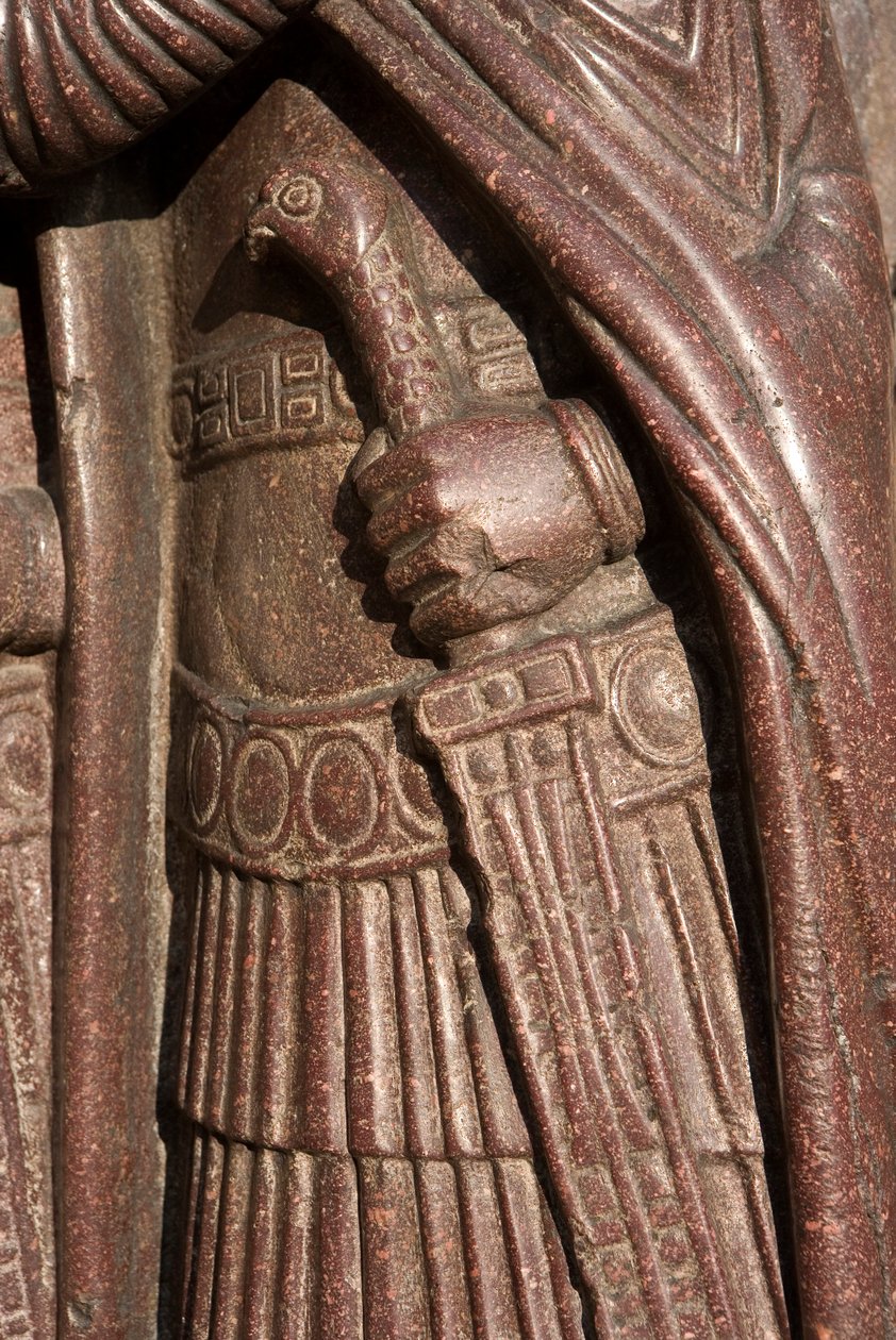 Detalhe do Retrato dos Quatro Tetrarcas, c.300 (pórfiro) de Byzantine