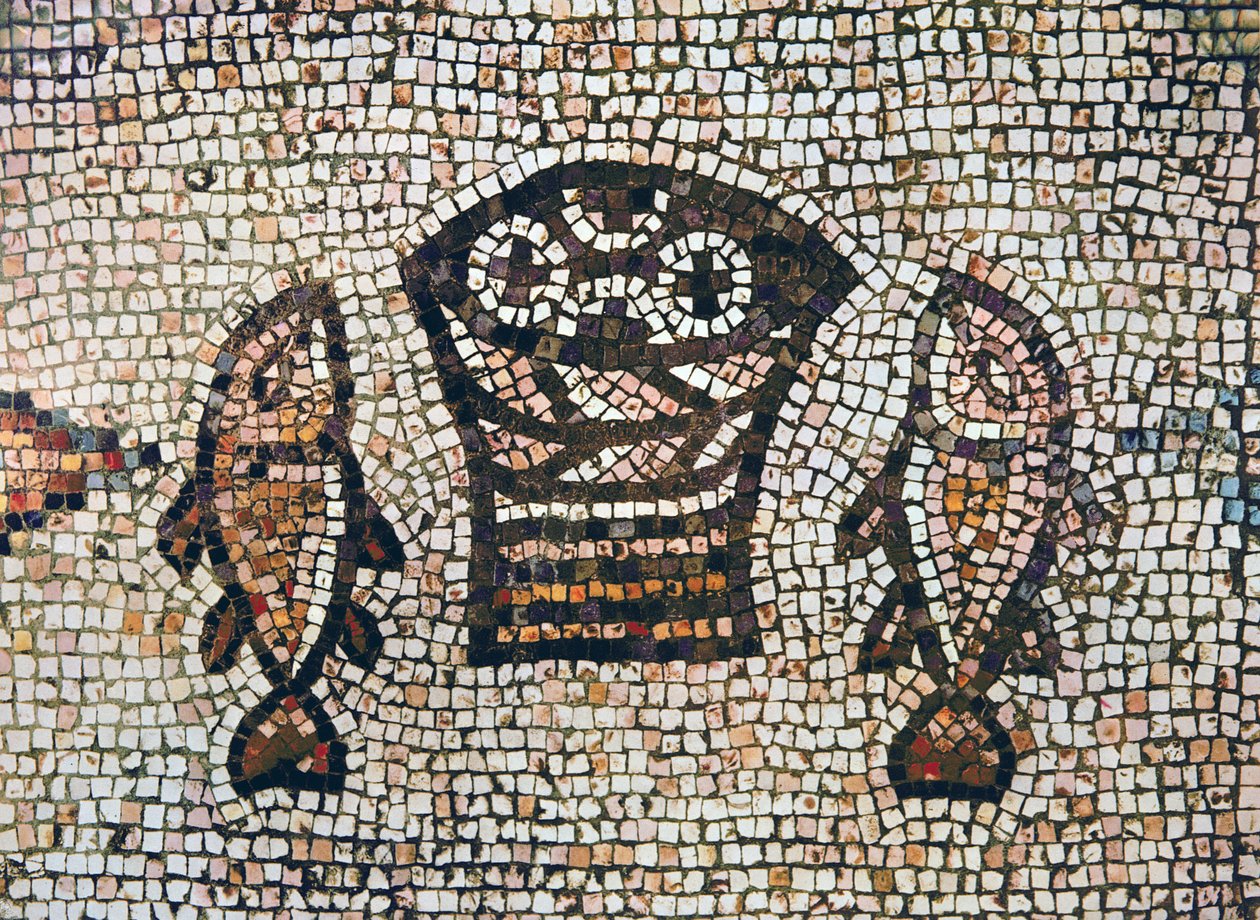 Milagre do Pão e dos Peixes, do 5º ao 6º século dC (mosaico) de Byzantine