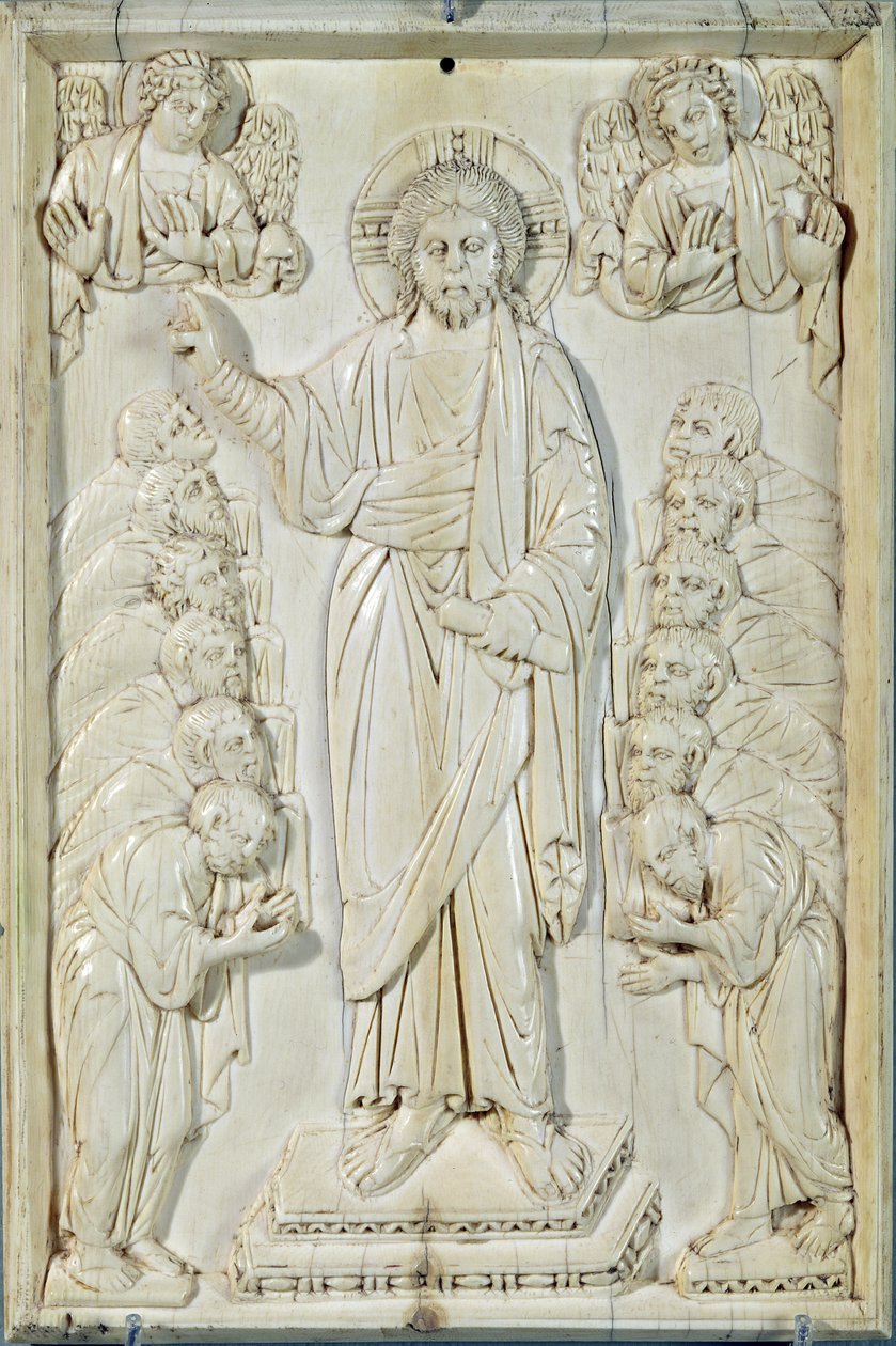 Placa representando Cristo abençoando os apóstolos, Constantinopla de Byzantine