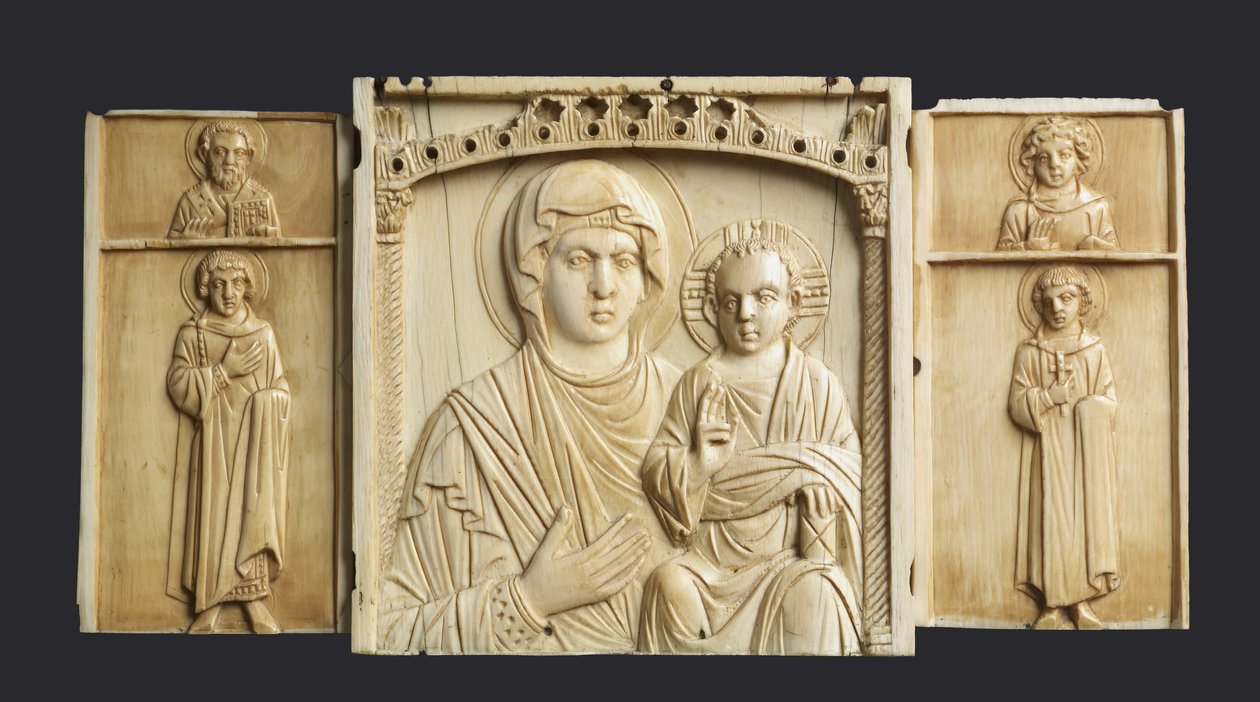 Tríptico ícone da Virgem e do Menino com os Santos (veja também 957216-8) de Byzantine