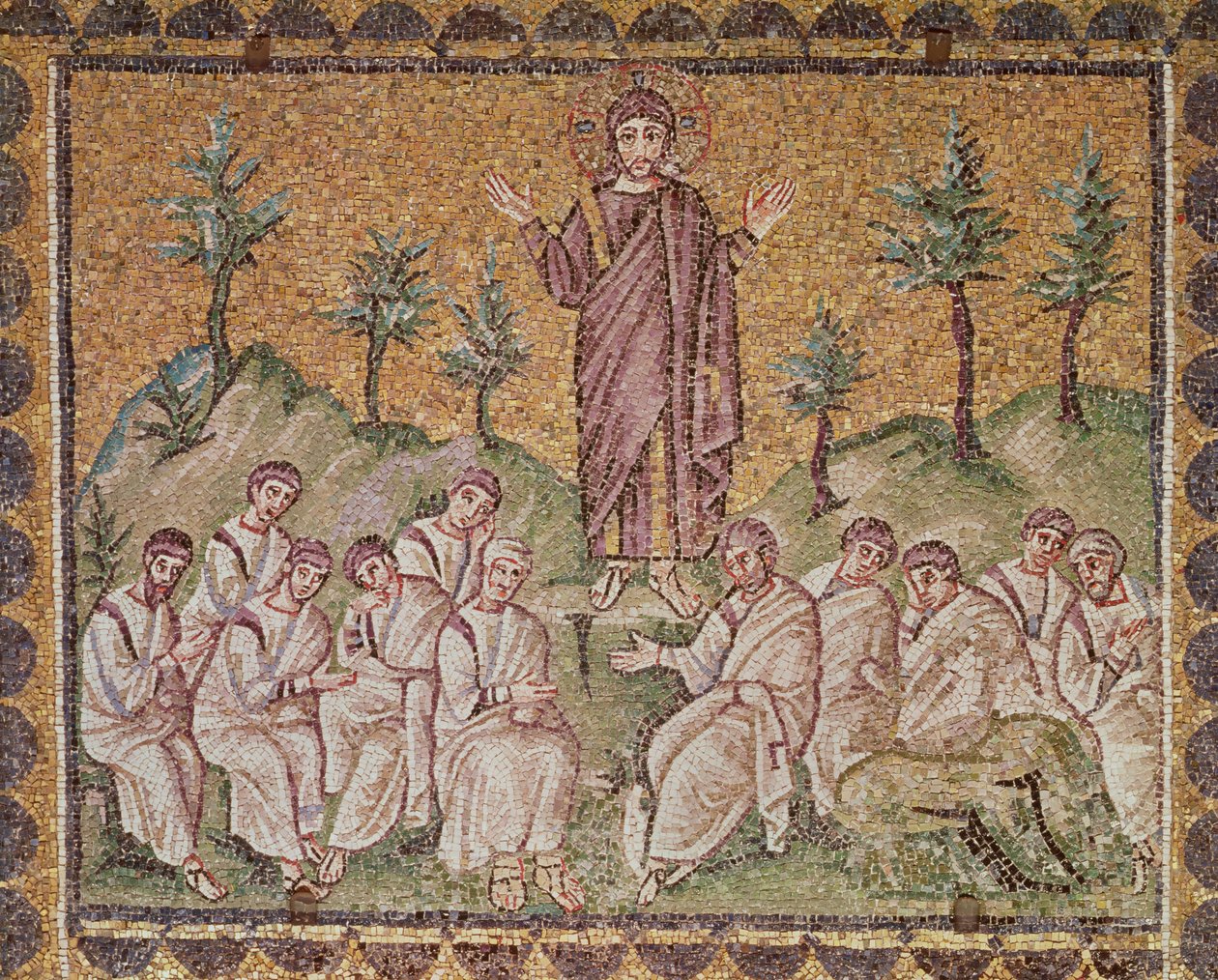 Sermão do Monte, Cenas da Vida de Cristo (mosaico) de Byzantine School