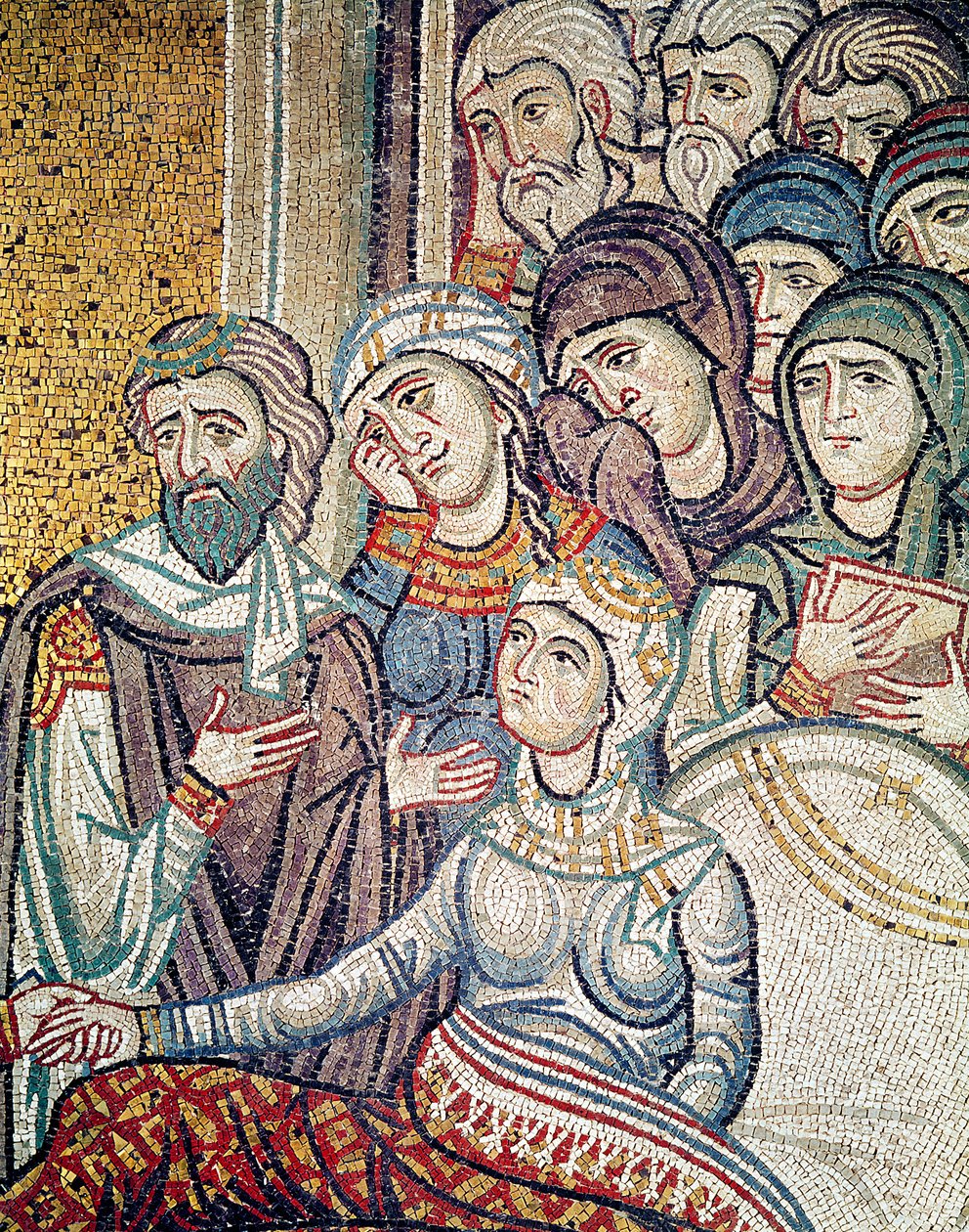 A criação da filha de Jairo (mosaico) (detalhe) de Byzantine School