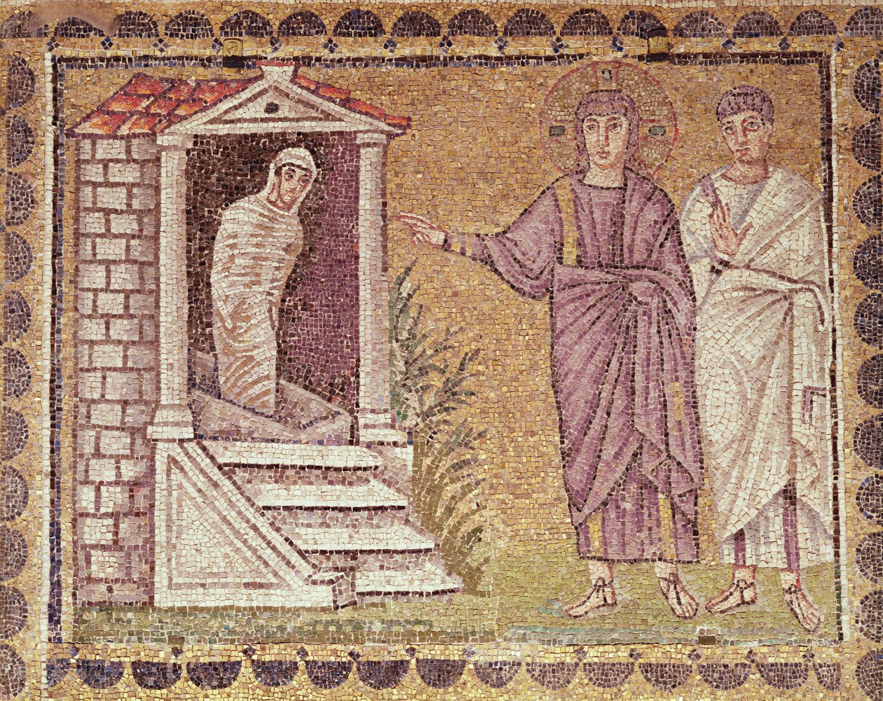 O levantamento de Lázaro, cenas da vida de Cristo (mosaico) de Byzantine School
