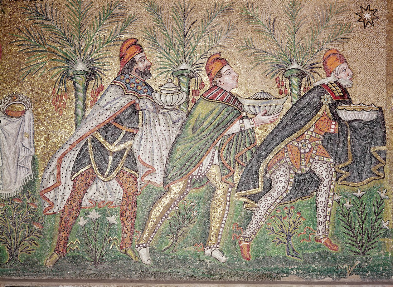 Os Três Reis (mosaico) (ver também 156997) de Byzantine School