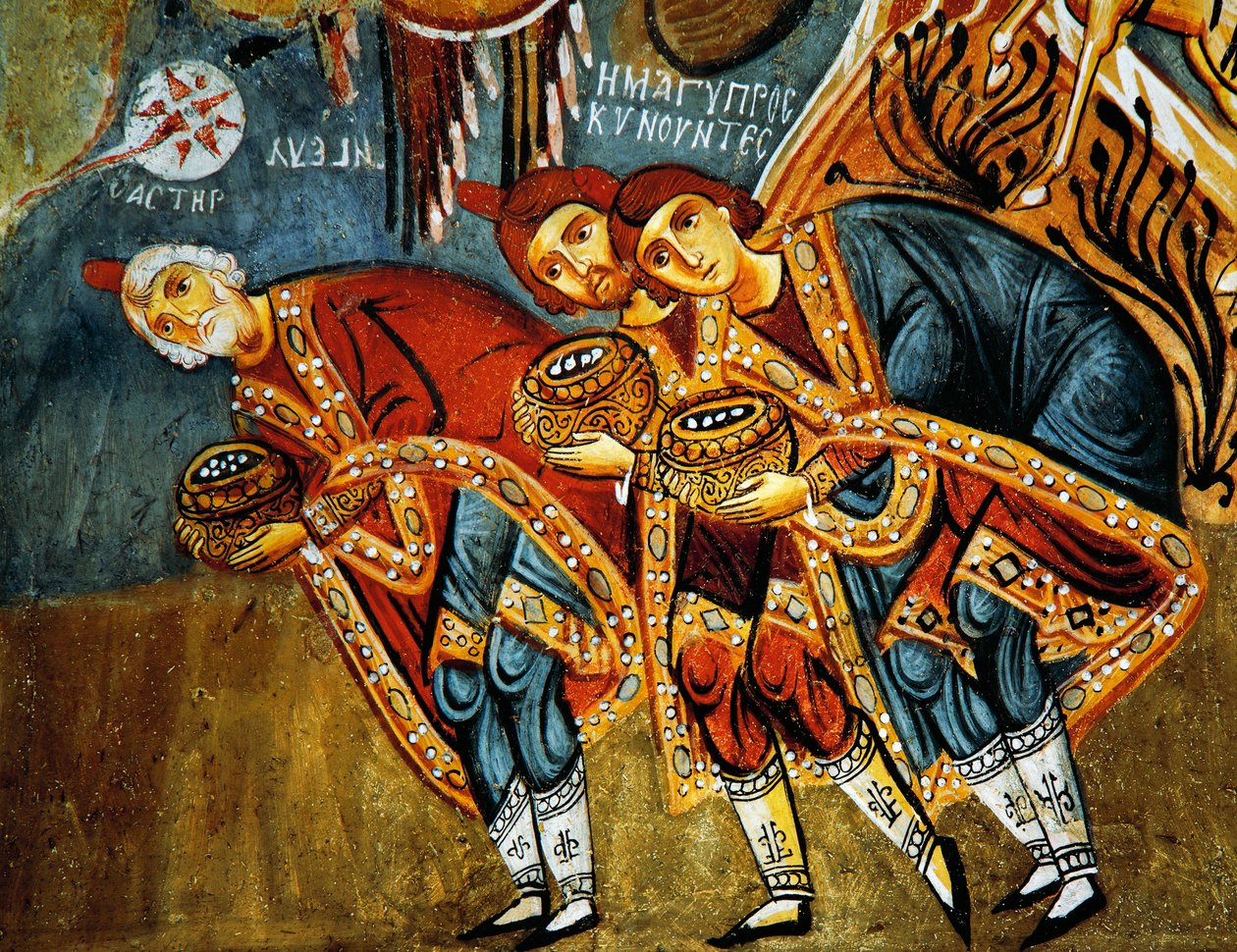 Adoração dos Magos (século XII), Karanlik Kilise (Igreja das Trevas) (século XII-13), Goreme (Lista do Património Mundial da Unesco) de Byzantine
