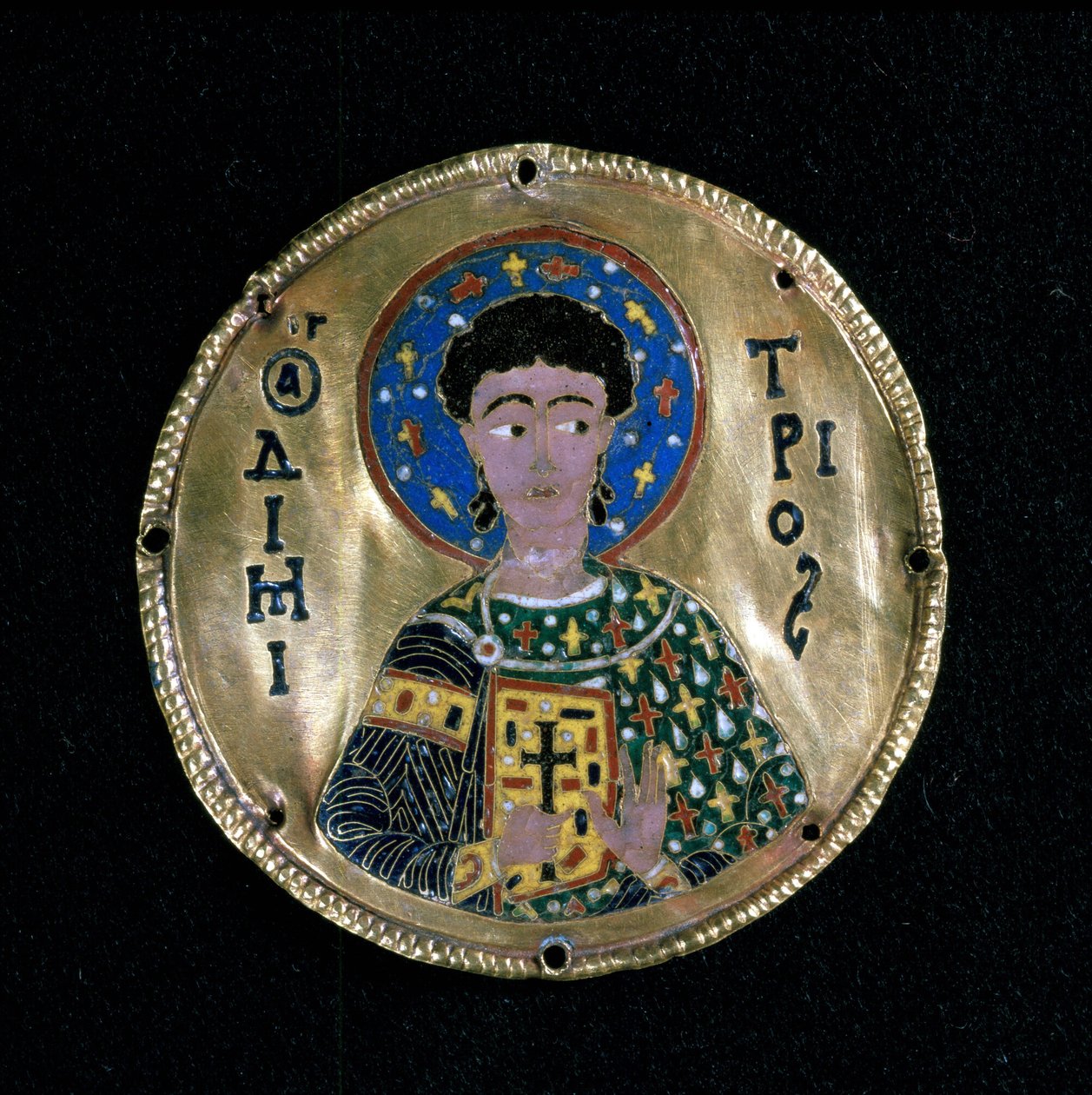 Busto de São Demétrio, esmalte, Bizâncio de Byzantine