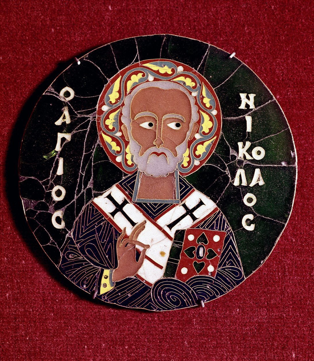 Arte bizantina: representação de São Nicolau de Myra (ou Bari) (século IV) (Arte bizantina: representação de São Nicolau de Bari) Email do século X (Esmalte de Byzantine
