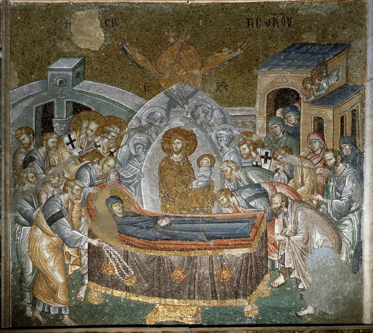 Dormition of the Virgin (Mosaico de Byzantine