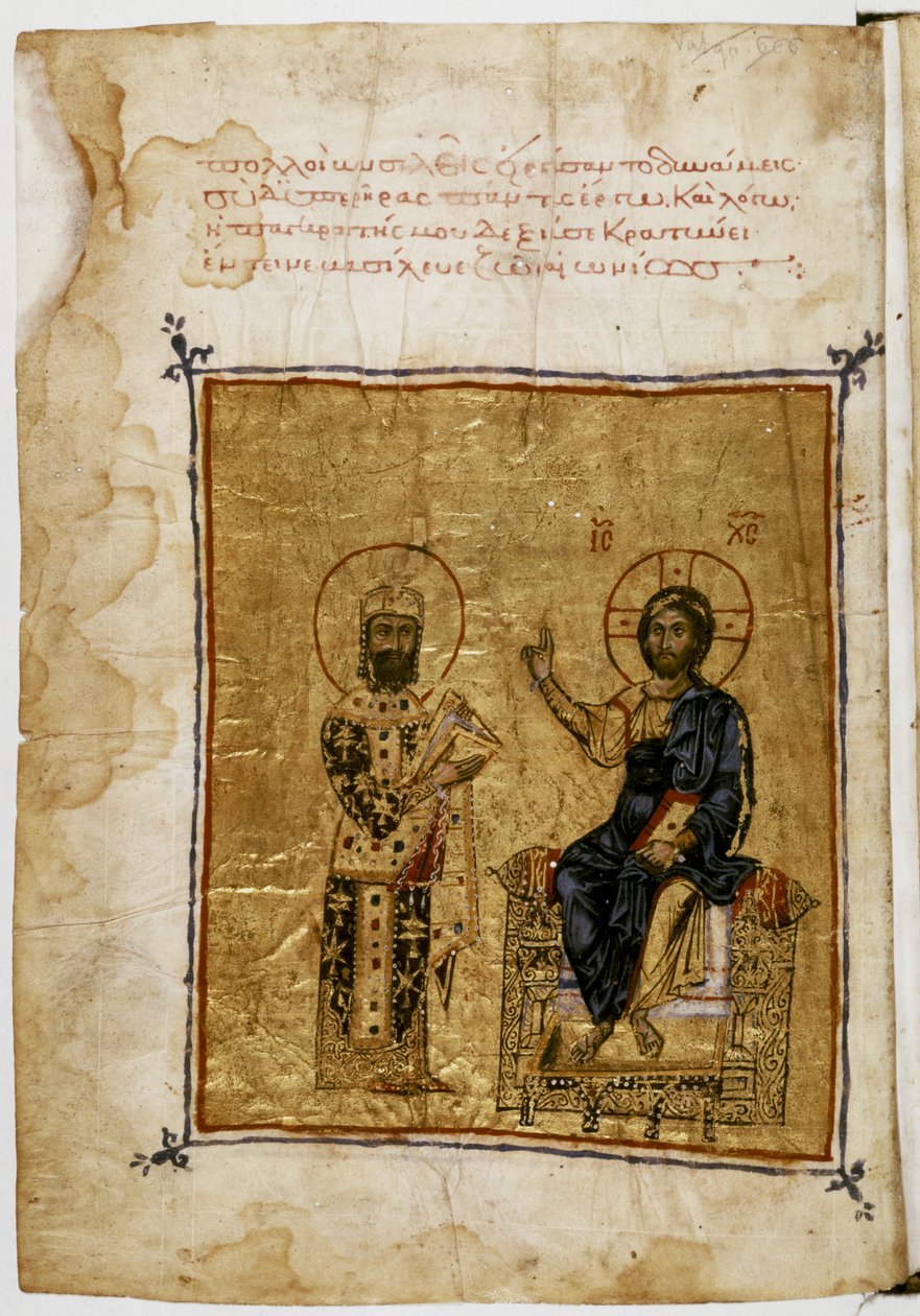 O Imperador Alexios I e Jesus Cristo de Byzantine