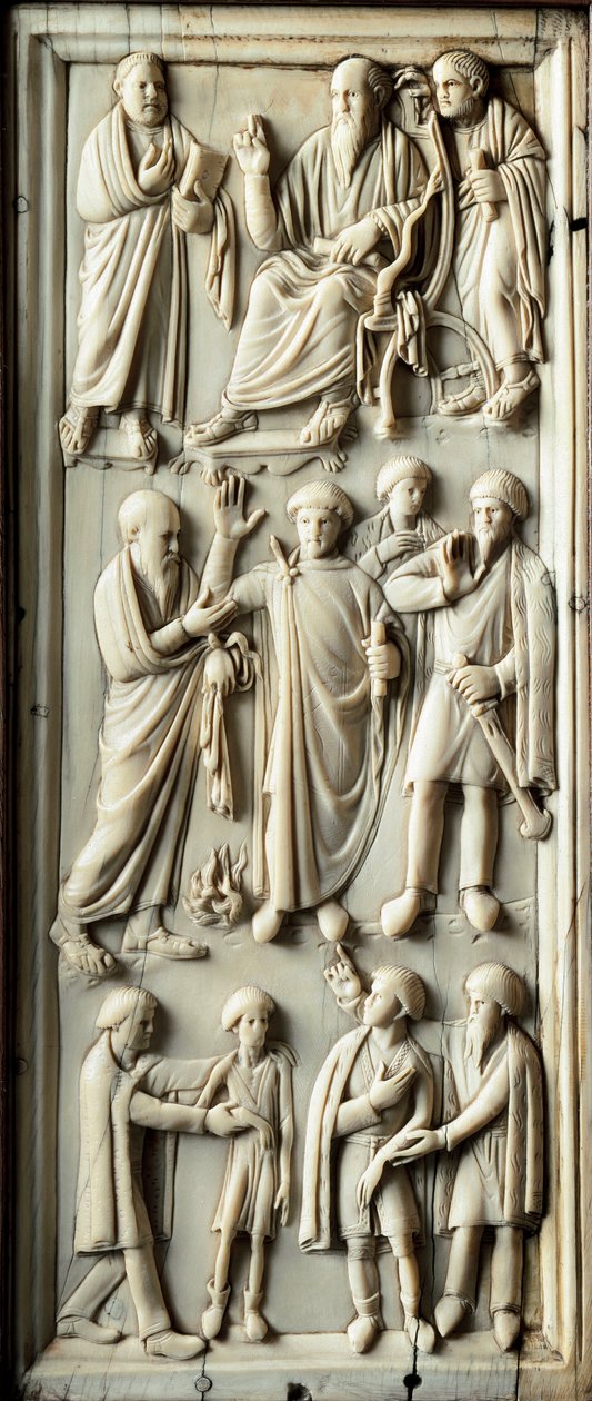 Episódio da vida de São Paulo de Tarso. Díptico de marfim. Século V. Florença, Museo Nazionale del Bargello de Byzantine