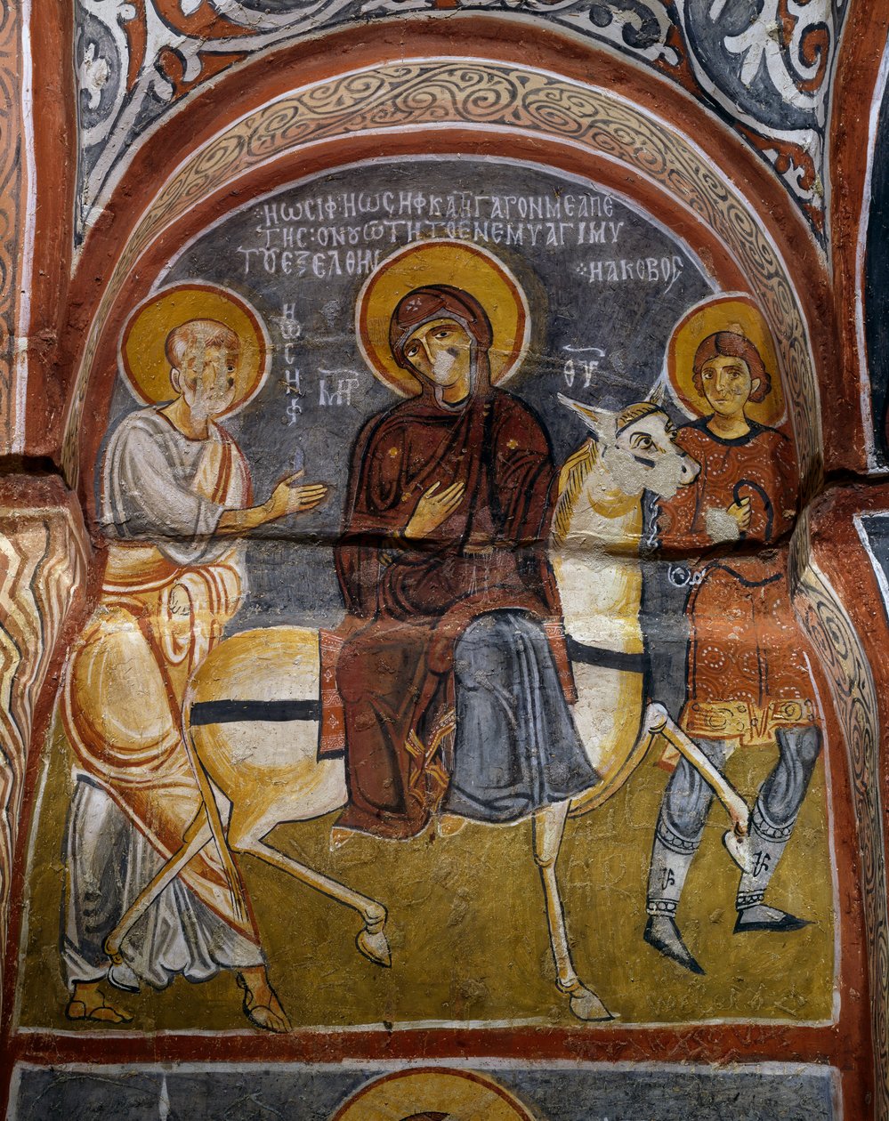 Voo para o Egipto, fresco bizantino (século XII), Karanlik Kilise (Igreja das Trevas) (século XII-13), Goreme (Lista do Património Mundial da Unesco) de Byzantine